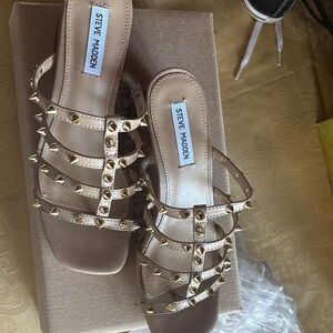 Steve Madden Tan Studded Sandals